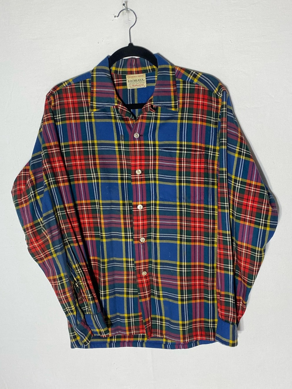Vintage Hathaway Lochlana Tartan Plaid Wool Cotton Long Sleeve Flannel Shirt M